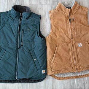 Carhartt Teal and Brown Vests